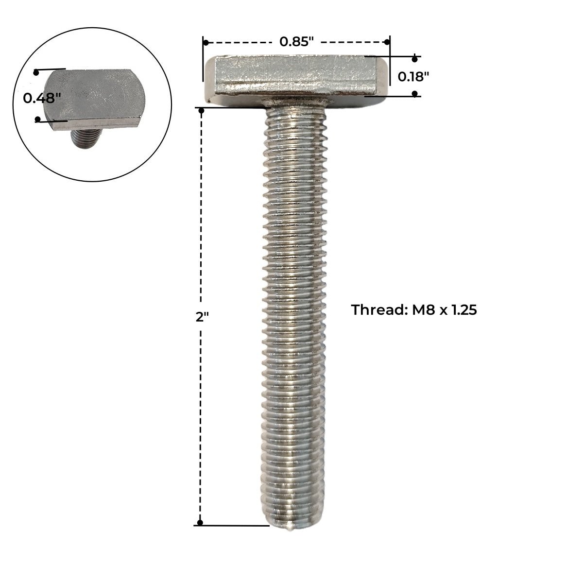 M8 T - slot Bolt Set (10 pieces) - TOPOAK