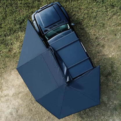 Top view of 270° car awning on SUV for camping shade