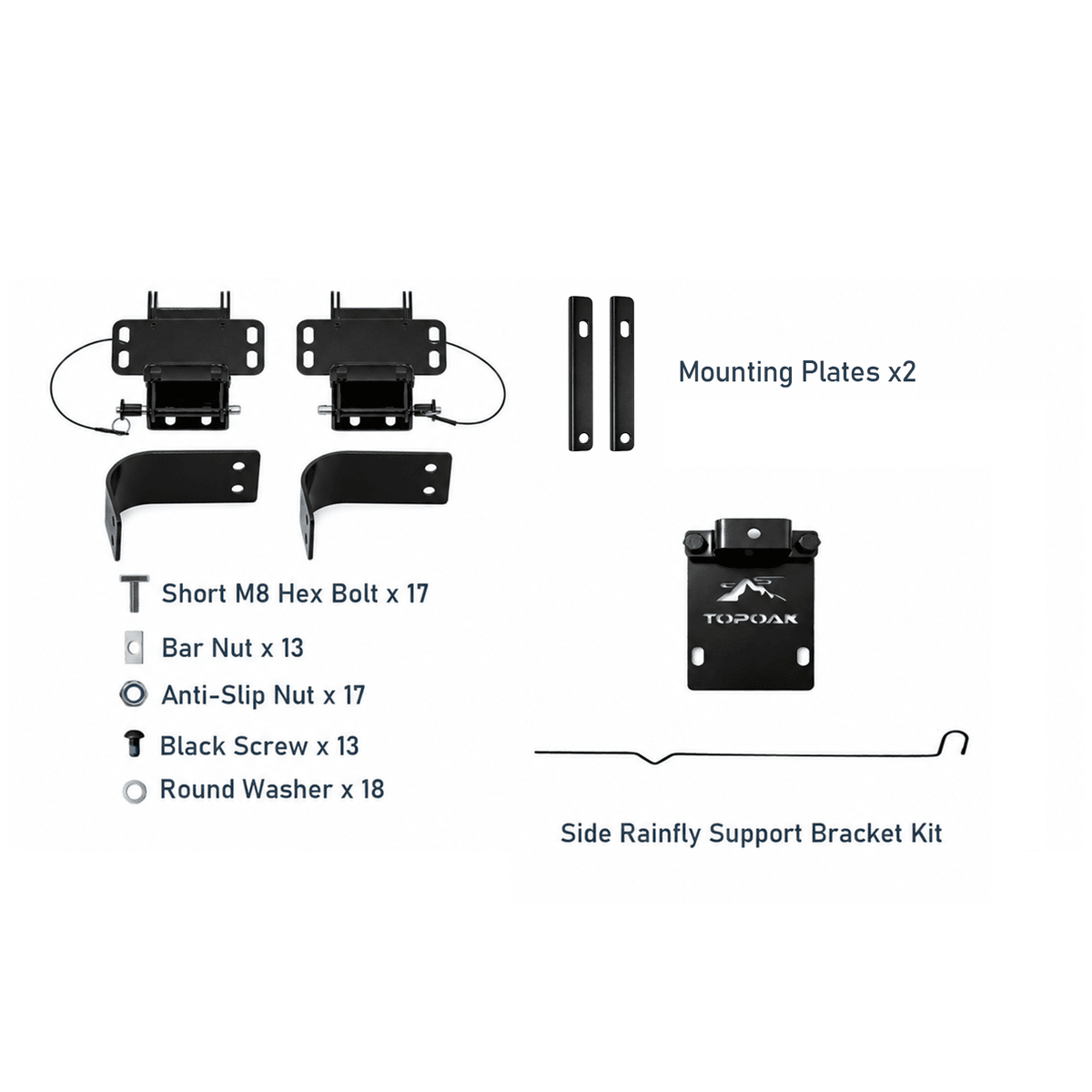 Quick-Release Awning Brackets & Rainfly Support Kit - TOPOAK
