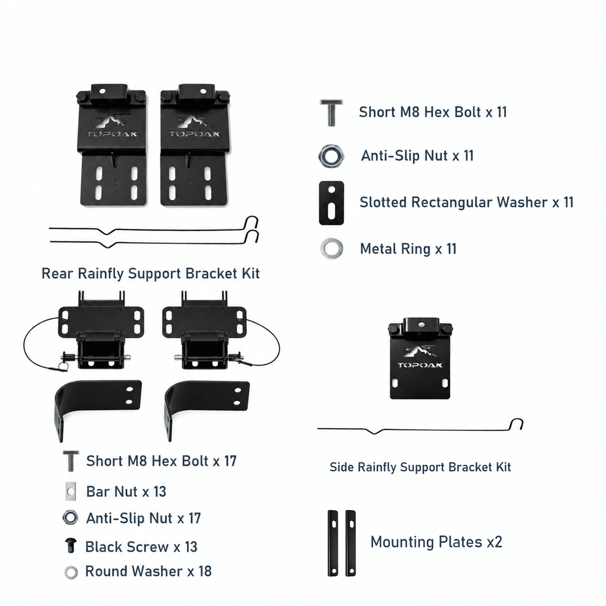 Quick-Release Awning Brackets & Rainfly Support Kit - TOPOAK
