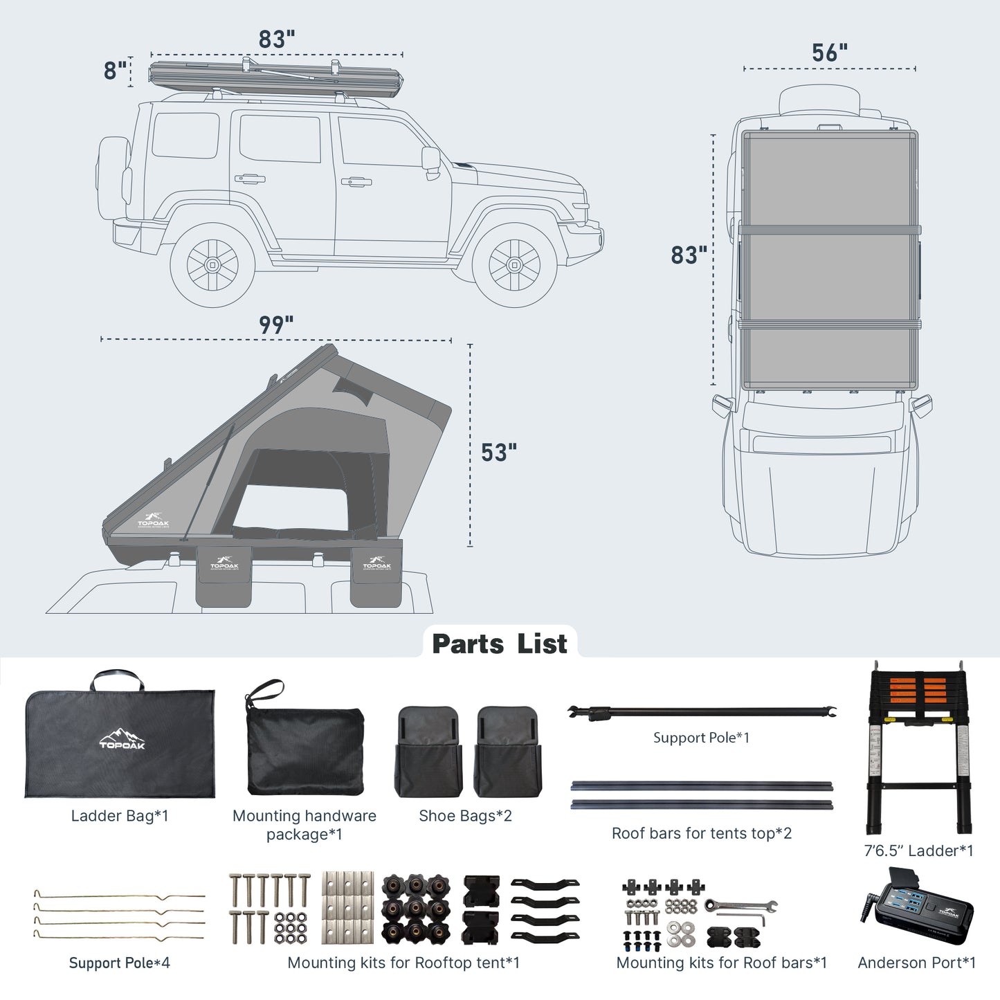 Stellar (Galaxy 2.0) | Rooftop Tent RTT - TOPOAK