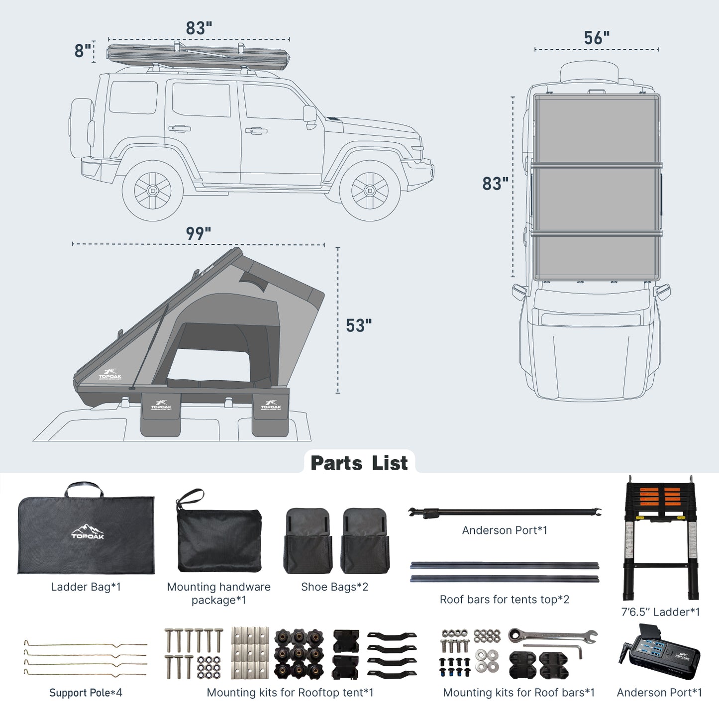 Stellar (Galaxy 2.0) | Rooftop Tent RTT - TOPOAK