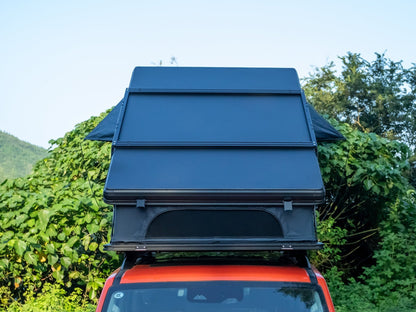 Front view of TOPOAK Nebula rooftop tent featuring a built-in roof rack