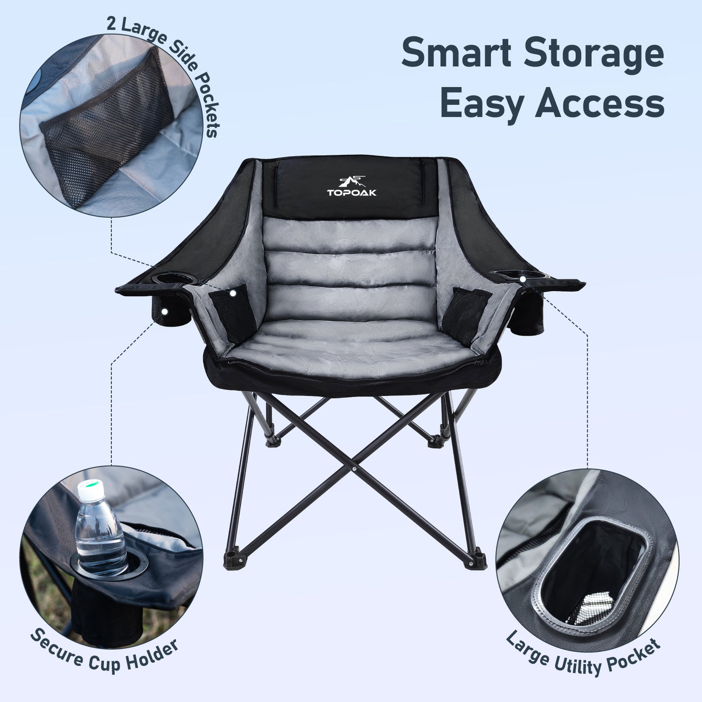 Heavy - Duty Padded Camping Chair - TOPOAK
