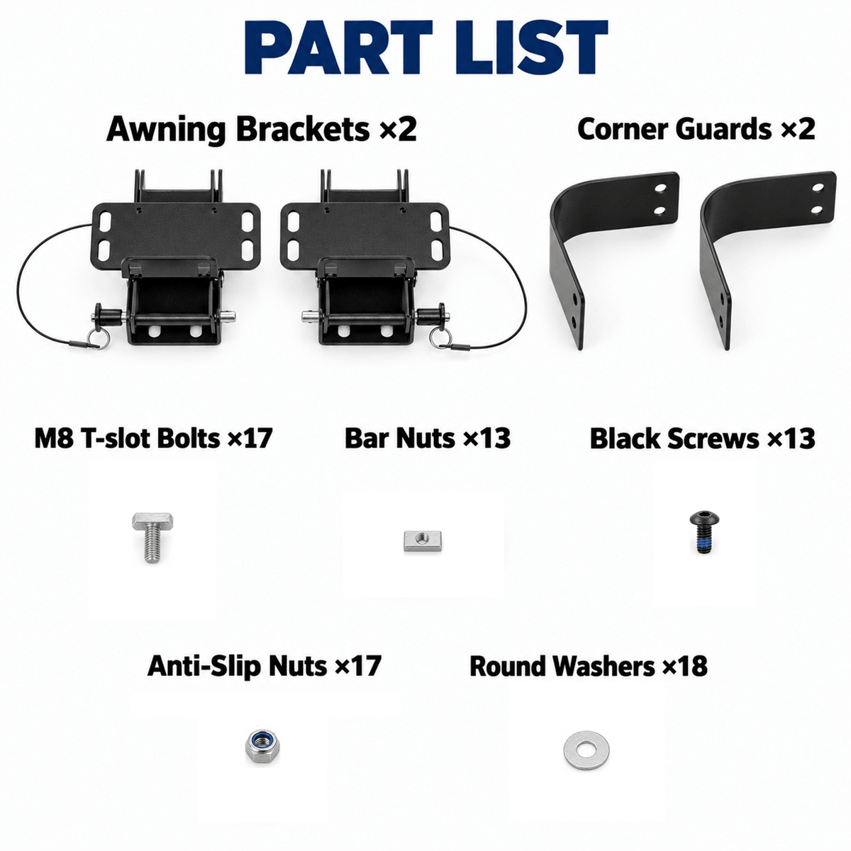 Quick-Release Awning Brackets (1 Pair) - TOPOAK