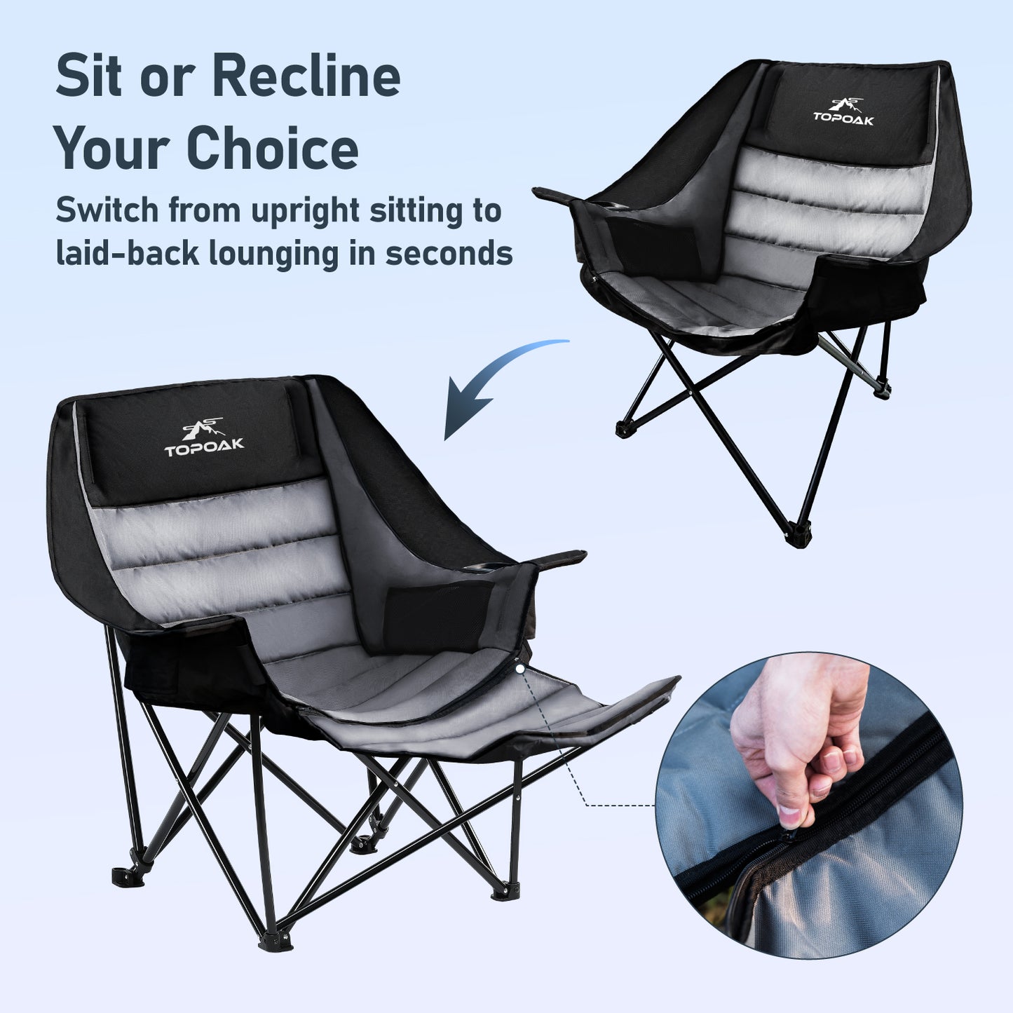 Heavy - Duty Padded Camping Chair - TOPOAK