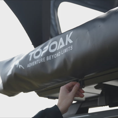 Fast open and close demonstration of a 270 degree awning showing quick and easy camping setup in seconds