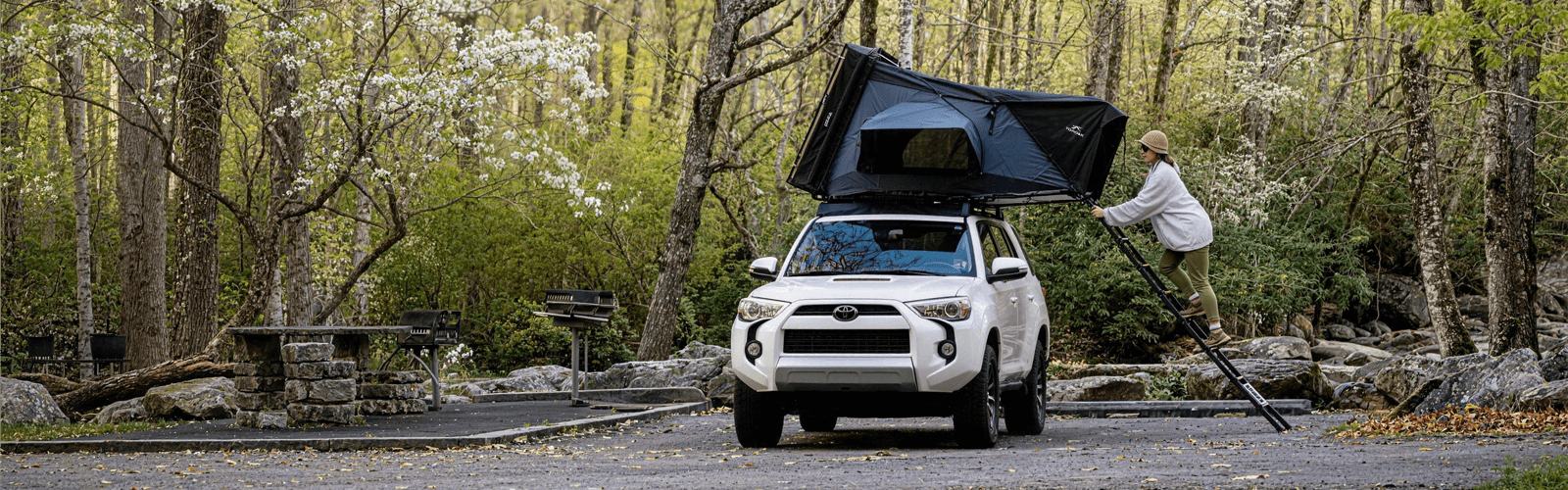 Rooftop tent car camping setup for spring travel season sale
