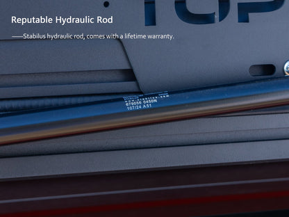 TOPOAK Nebula rooftop tent equipped with German Stabilus gas struts for smooth and reliable lift support.