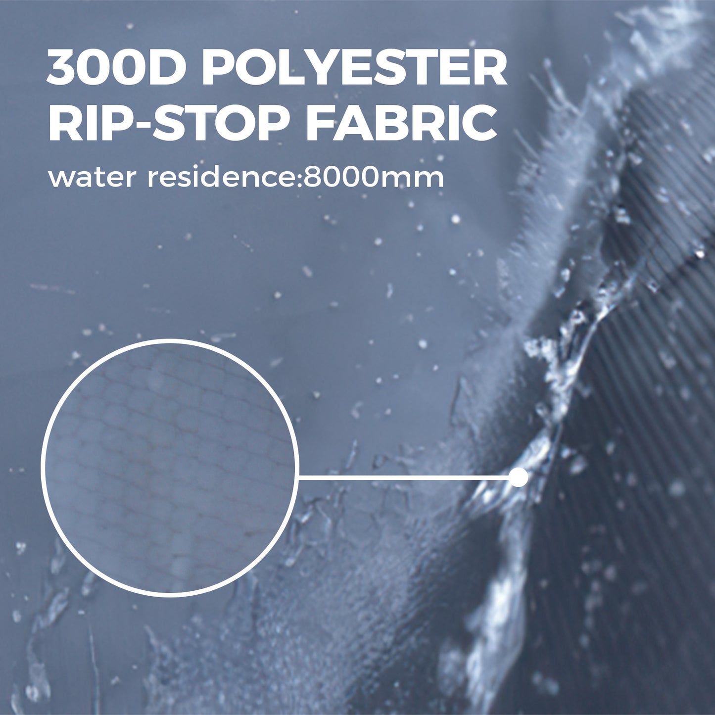 Close-up of 300D polyester rip-stop fabric used on the TOPOAK Stellar rooftop tent